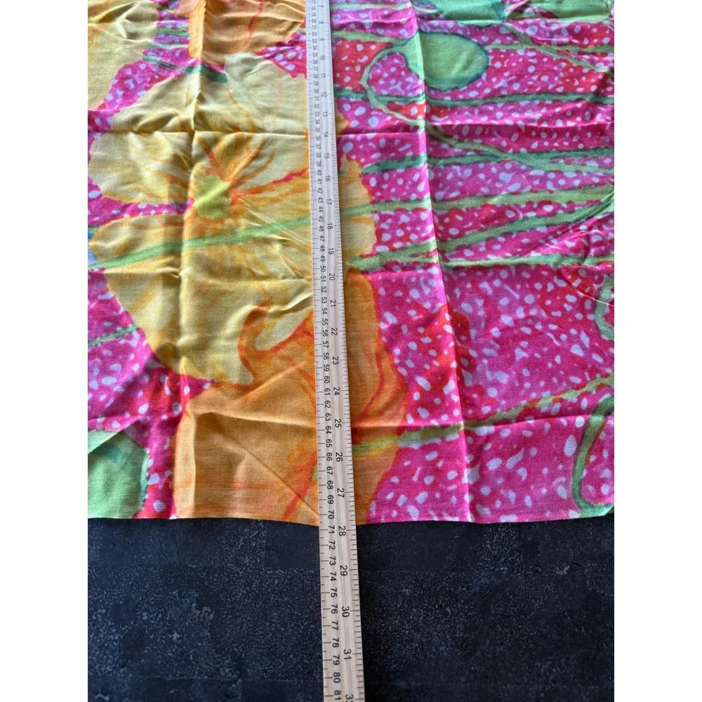 NIQUEA.D Silk Butterfly Floral 28x72 Scarf Wrap Shawl Pashmina Wearable Art Chic
